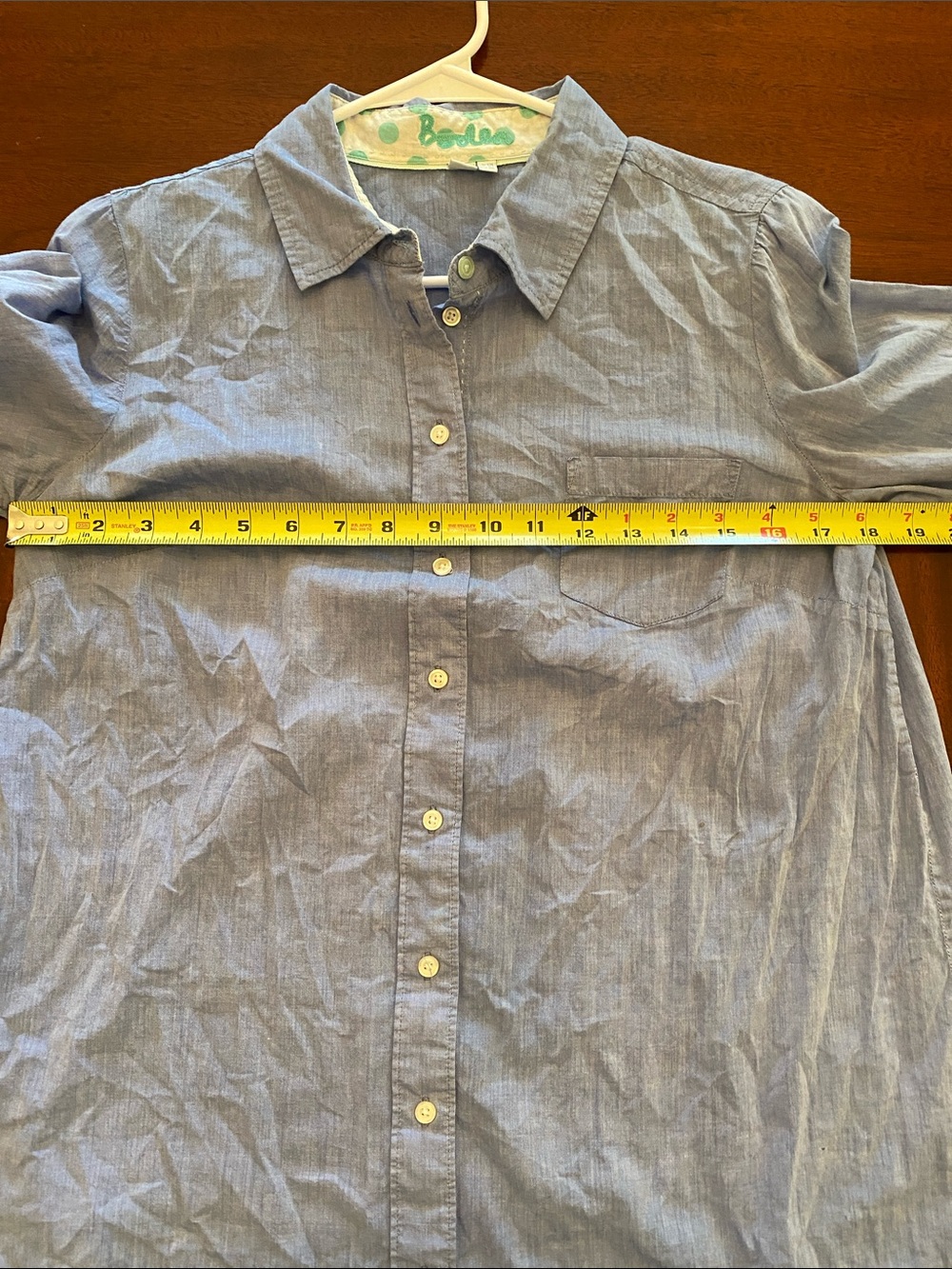 Boden 100% Cotton Button Down in light blue Size 8L - Picture 10 of 14